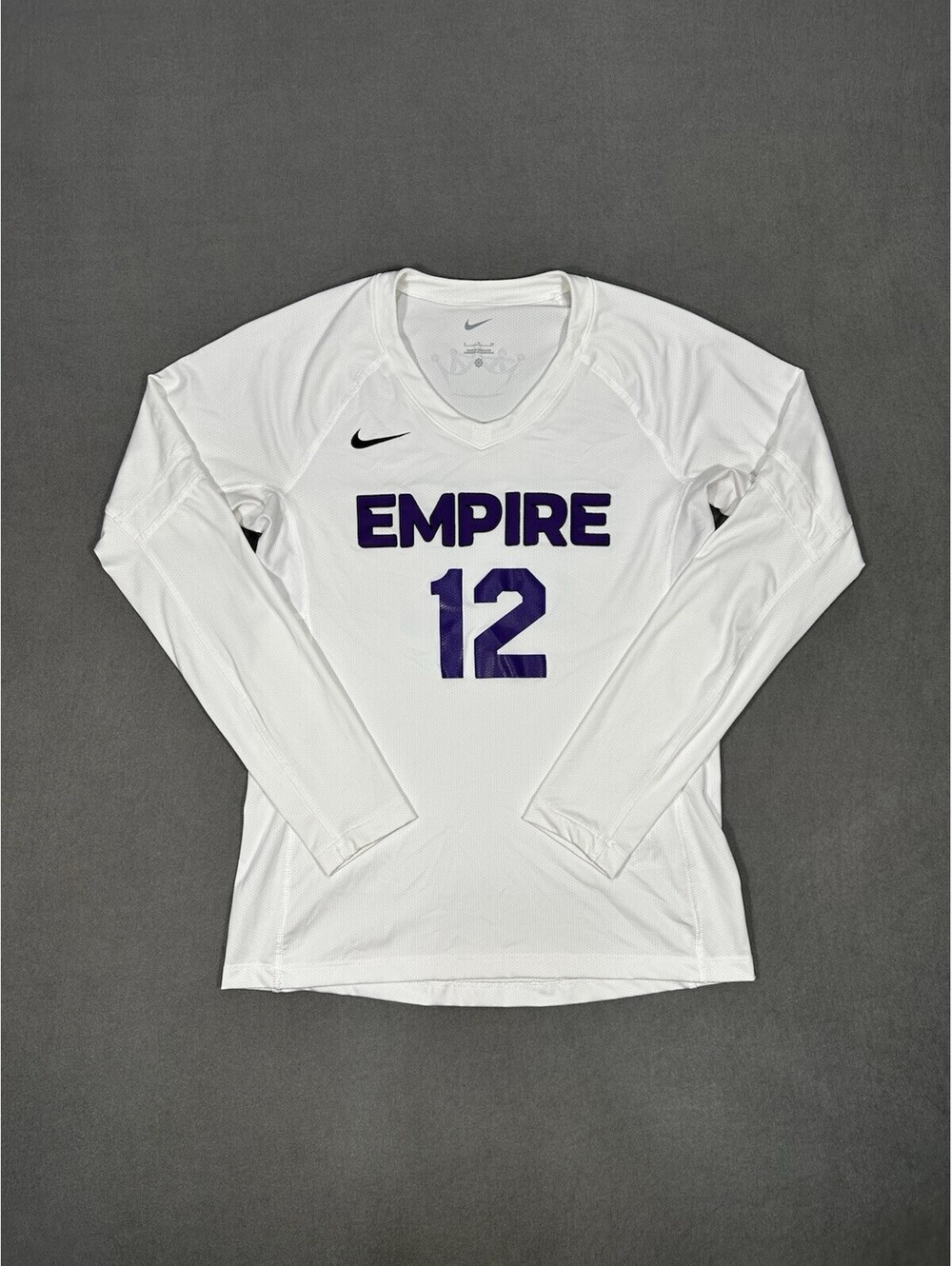 Nike Empire #12 Long Sleeve Soccer Jersey White Purple Men’s Small